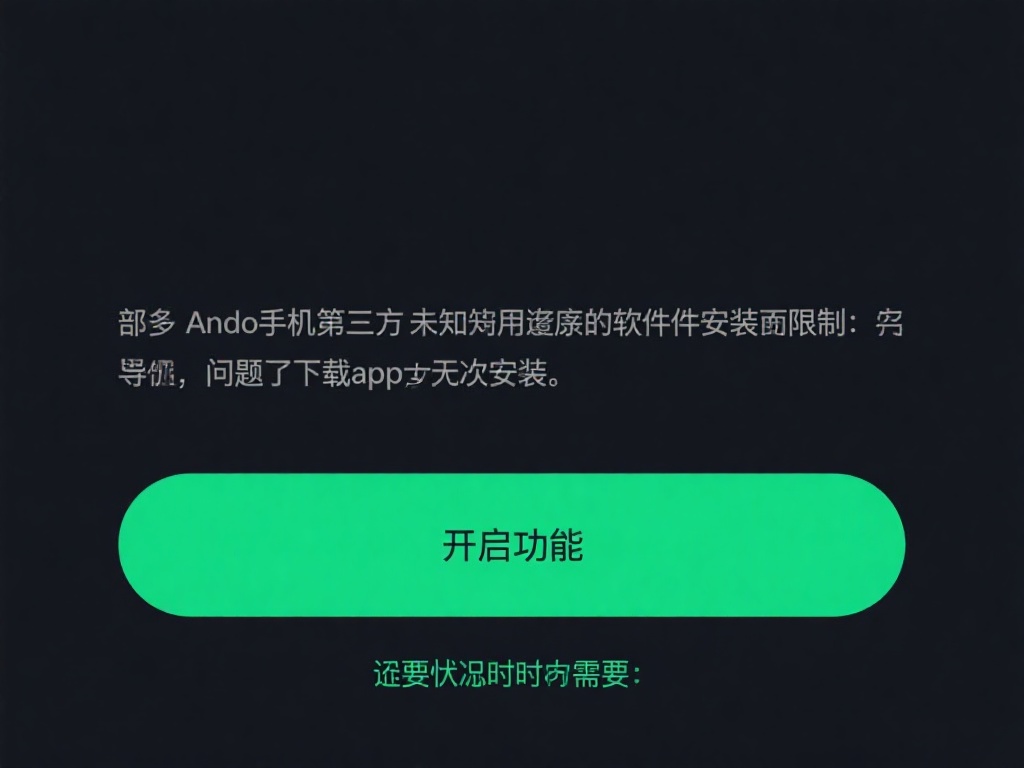 无法开启安装功能
部分安卓设备会对第三方未知来源