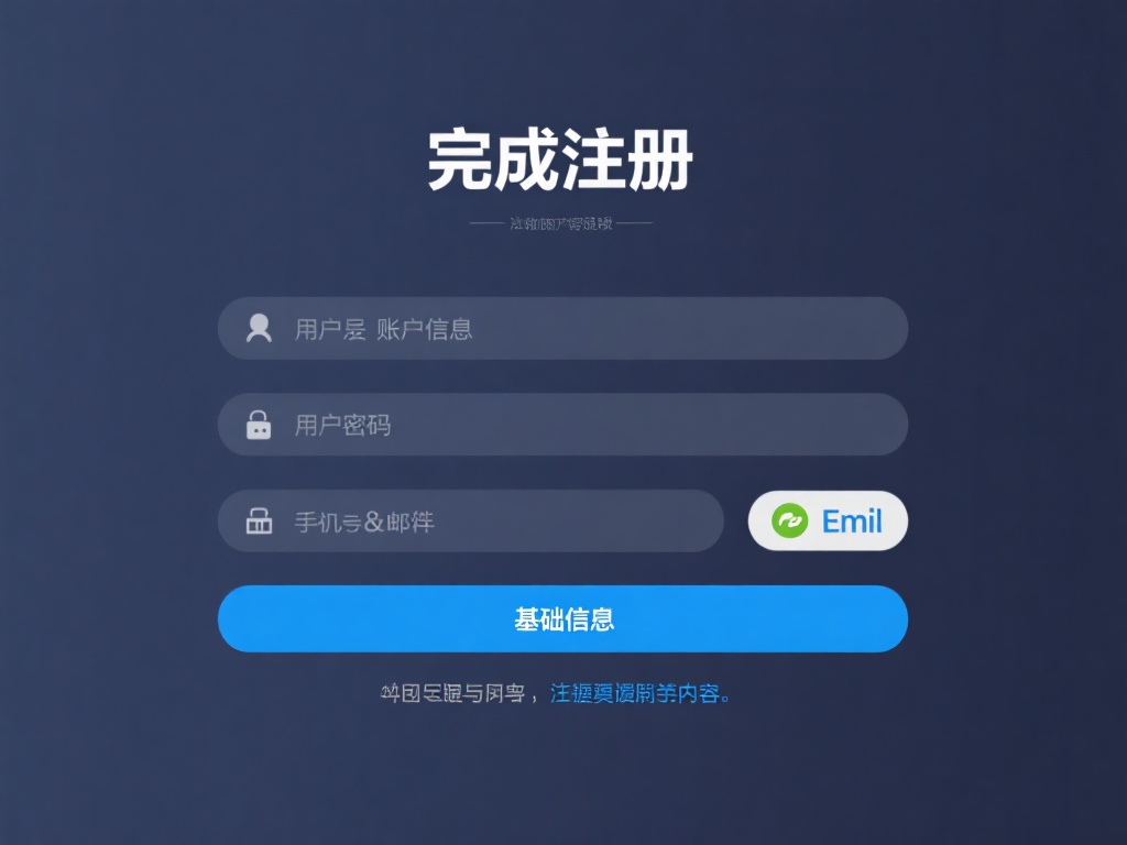 完成注册流程的核心步骤是准确填写账户信息，包括用户